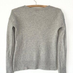 Halogen 100% Cashmere Button Sleeve Sweater Gray XS